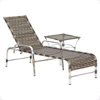1 Espreguiçadeira Catar E 1 Mesa Garden Alumínio E Fibra Cappuccino - 1