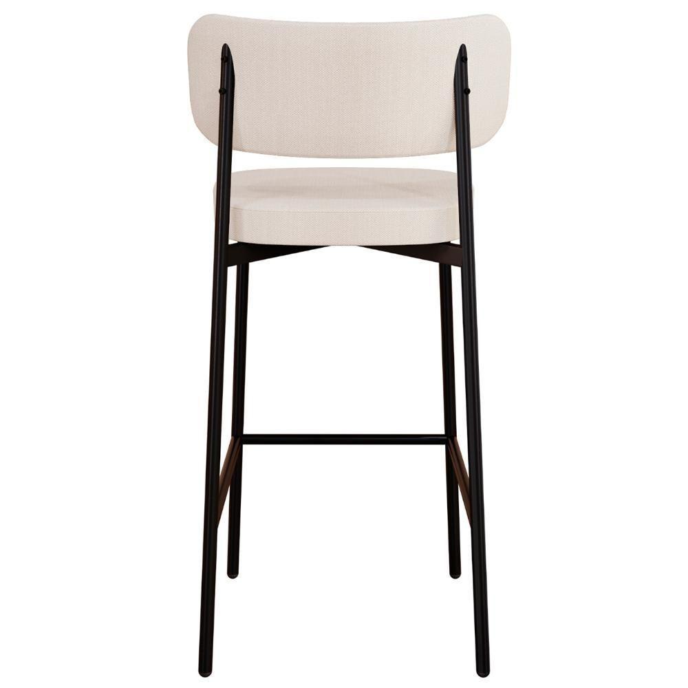 Banqueta Alta Bar Estofada Kit 6 Ella M25 Linho Palha - Mpozenato - 7