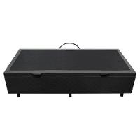 Base Box Baú Para Cama Solteiro 88x188cm Liz S05 Suede Bordado Preto - Mpozenato - 7