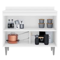 Balcão De Cozinha Com Tampo 100cm 2 Portas Julia Z34 Branco - Mpozenato - 5