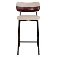 Banqueta Alta Bar Estofada Kit 3 Ella M25 Linho Areia-café - Mpozenato - 6