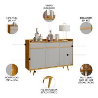 Buffet Aparador Sala De Estar 135cm Nick Naturalle-off B02 - Mpozenato - 3