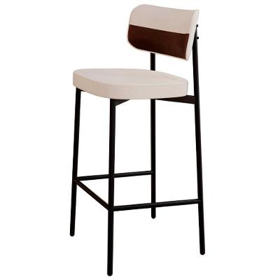 Banqueta Alta Bar Estofada Ella M25 Linho Palha-marrom - Mpozenato