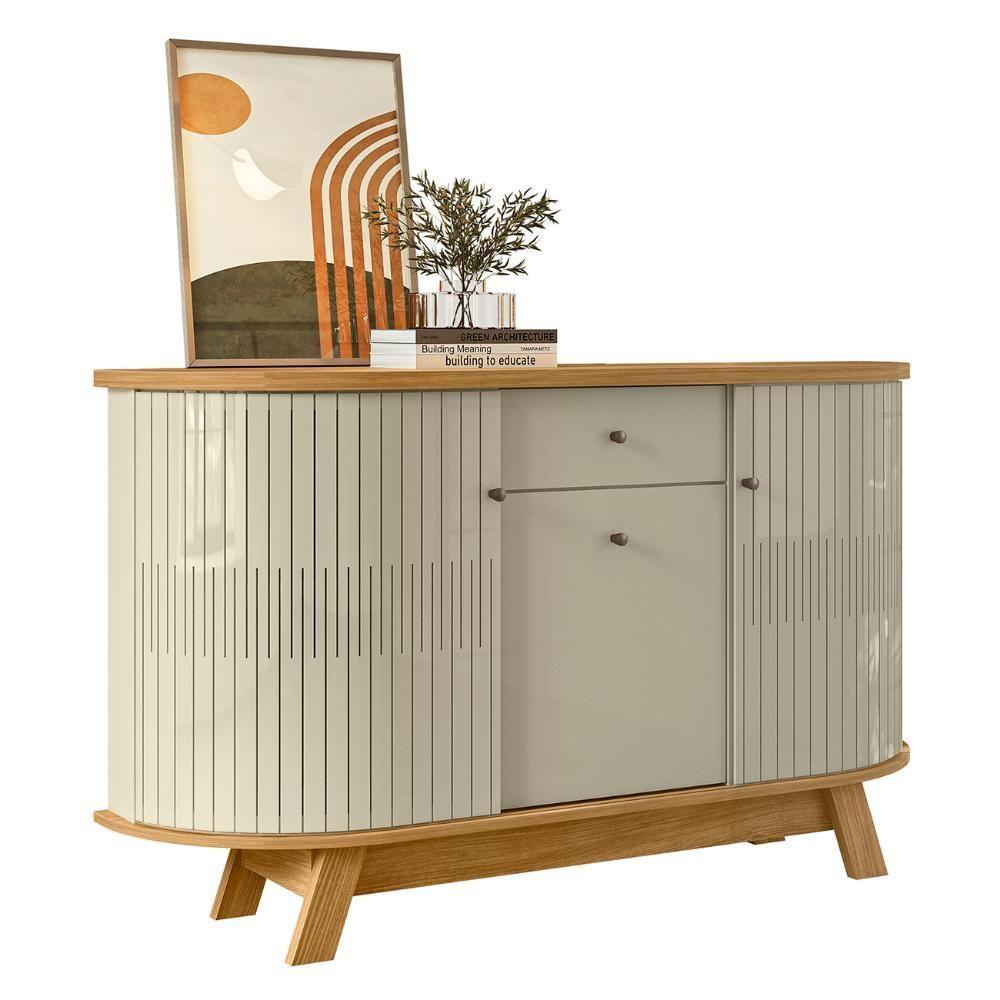 Buffet Aparador Sala De Estar 135cm Toni Z10 Cumaru-opala - Mpozenato - 1