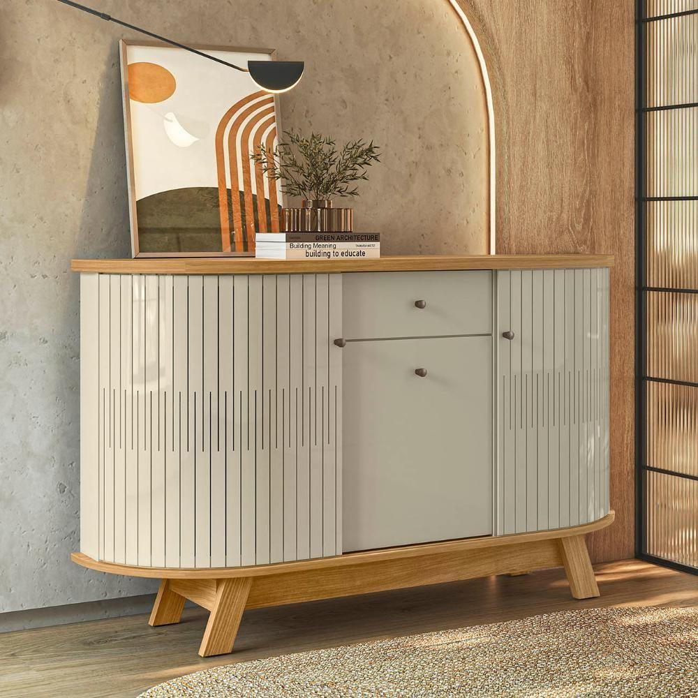Buffet Aparador Sala De Estar 135cm Toni Z10 Cumaru-opala - Mpozenato - 2