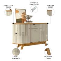 Buffet Aparador Sala De Estar 135cm Toni Z10 Cumaru-opala - Mpozenato - 3