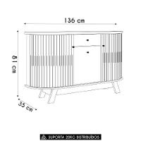 Buffet Aparador Sala De Estar 135cm Toni Z10 Cumaru-opala - Mpozenato