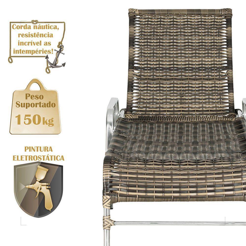 4 Espreguiçadeira Catar E 4 Mesa Garden Alumínio E Fibra Cappuccino - 4