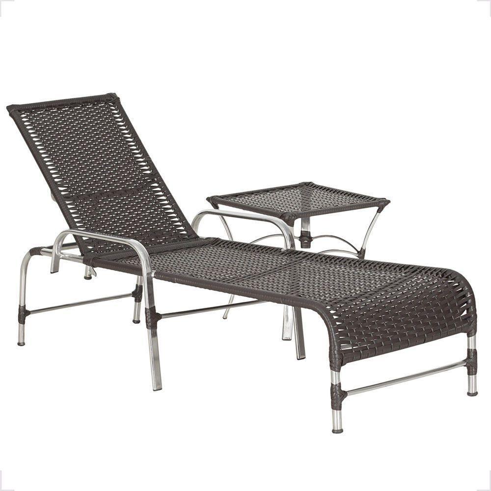 1 Espreguiçadeira Catar E 1 Mesa Garden Alumínio E Fibra Tabaco - 1