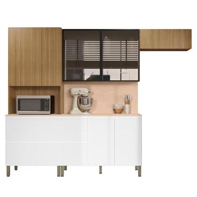 Armário De Cozinha Cp05 Com Tampo 120cm Minsk Branco-freijó Z06 - Mpozenato