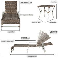 4 Espreguiçadeira Catar E 4 Mesa Garden Alumínio E Fibra Argila - 2
