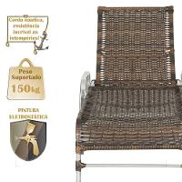 4 Espreguiçadeira Catar E 4 Mesa Garden Alumínio E Fibra Argila