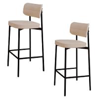 Banqueta Alta Bar Estofada Kit 2 Ella M25 Linho Areia - Mpozenato - 1