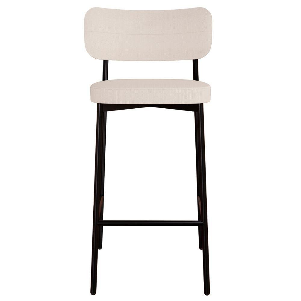 Banqueta Alta Bar Estofada Kit 4 Ella M25 Linho Palha - Mpozenato - 6