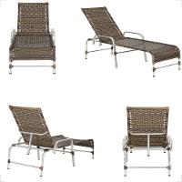 3 Espreguiçadeiras Reclinável Catar, Alumínio Polido E Fibra Argila - 5