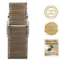 2 Espreguiçadeiras Catar E Mesa Para Piscina Jardim Varanda Argila - 3