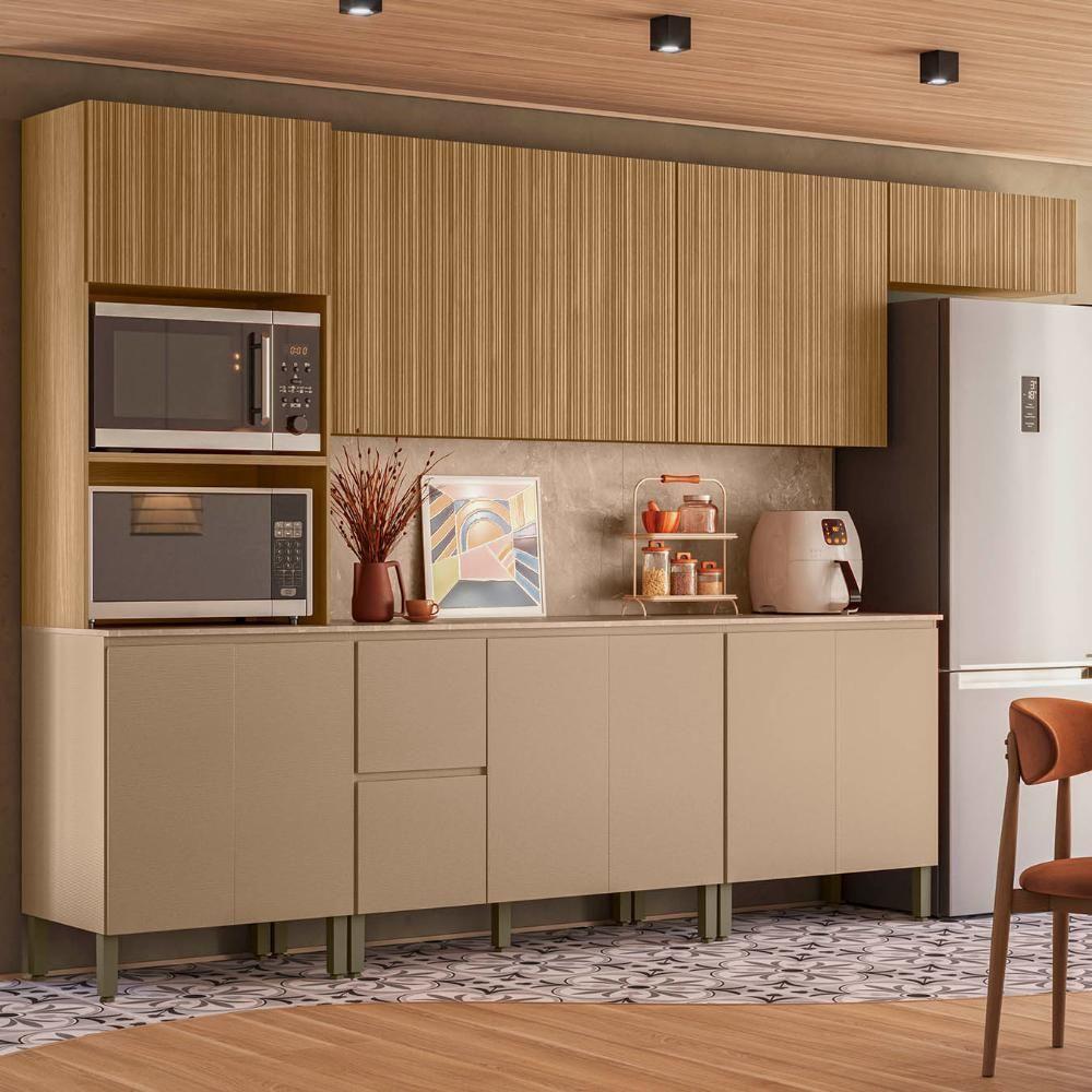 Armário De Cozinha Cp07 Com Tampo 120cm Minsk Vanilla-freijó Z06 - Mpozenato - 2