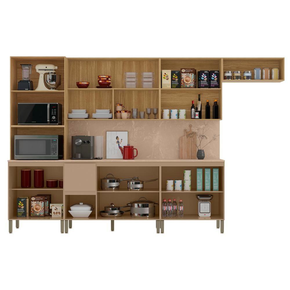Armário De Cozinha Cp07 Com Tampo 120cm Minsk Vanilla-freijó Z06 - Mpozenato - 5