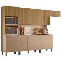 Armário De Cozinha Cp07 Com Tampo 120cm Minsk Vanilla-freijó Z06 - Mpozenato - 1