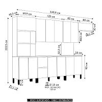 Armário De Cozinha Cp07 Com Tampo 120cm Minsk Vanilla-freijó Z06 - Mpozenato