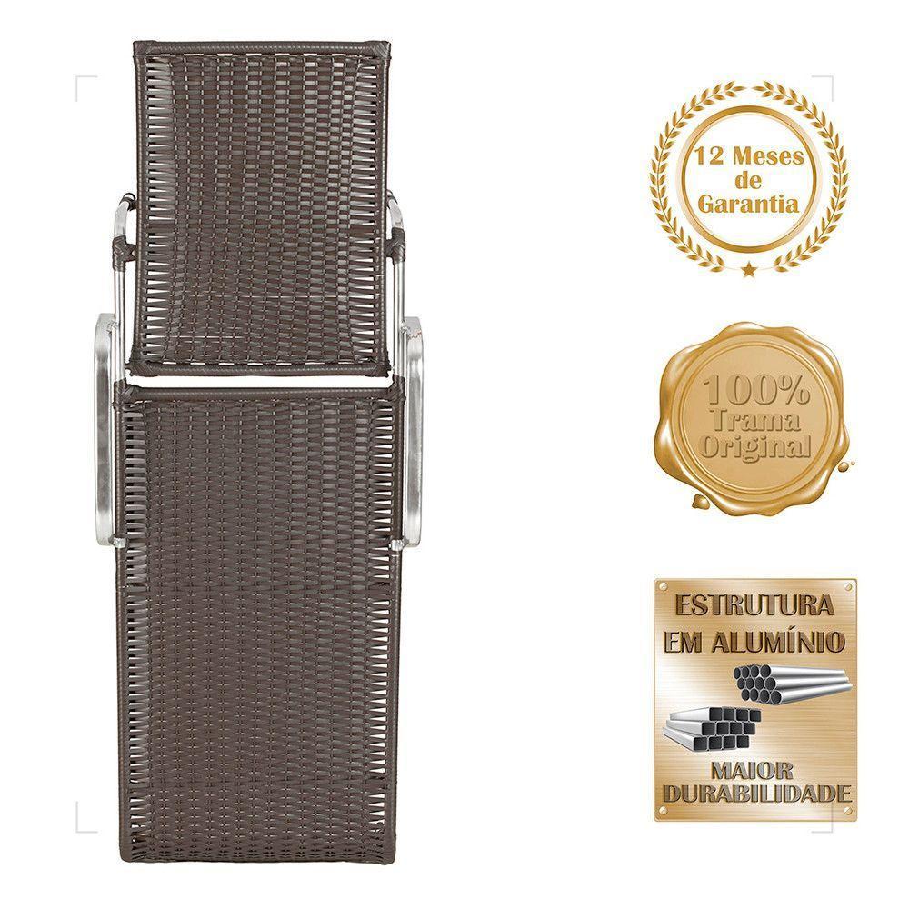 2 Espreguiçadeiras Catar E Mesa Para Piscina Jardim Varanda Tabaco - 3