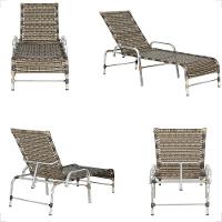 4 Espreguiçadeiras Reclinável Catar, Alumínio Polido E Fibra Cappuccino - 5