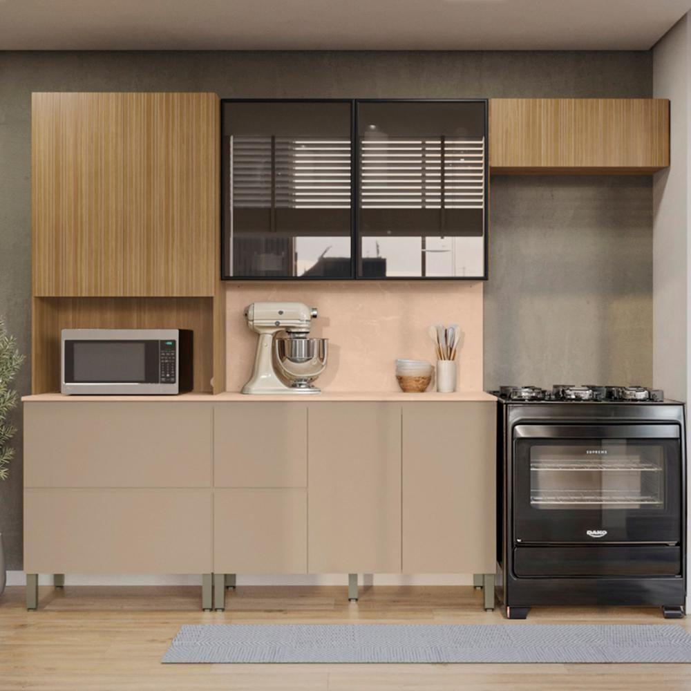 Armário De Cozinha Cp05 Com Tampo 120cm Minsk Vanilla-freijó Z06 - Mpozenato - 2