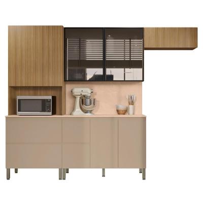Armário De Cozinha Cp05 Com Tampo 120cm Minsk Vanilla-freijó Z06 - Mpozenato
