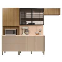 Armário De Cozinha Cp05 Com Tampo 120cm Minsk Vanilla-freijó Z06 - Mpozenato - 1