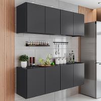 Armário De Cozinha E Balcão Suspenso 118cm Monna Grafite Z34 - Mpozenato - 2