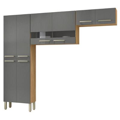 Armário De Cozinha Compacta 221cm Vivian Freijó-gris Z06 - Mpozenato