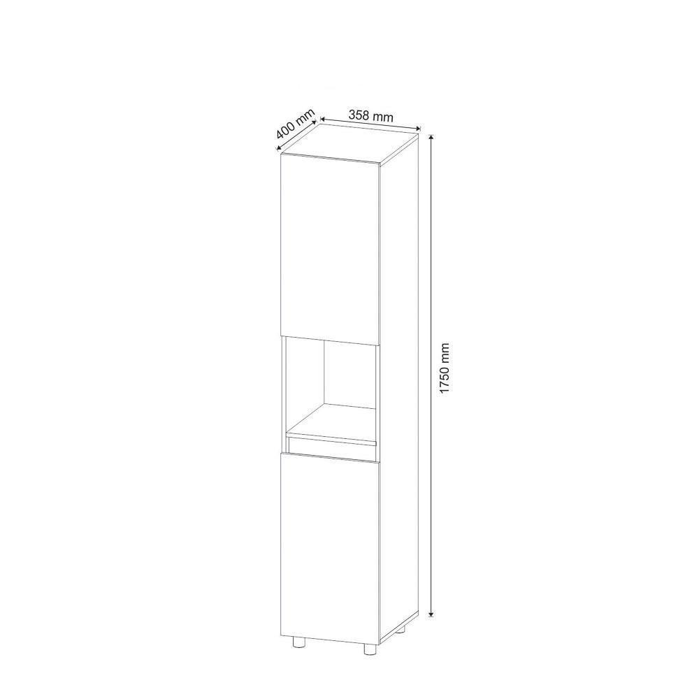 Armário Multiuso 2 Portas 1 Nicho Bl3312 Branco - Tecno Mobili - 6