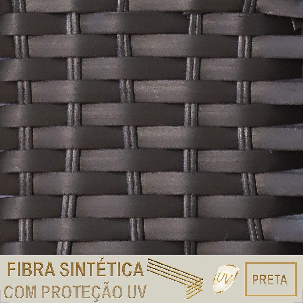 1 Espreguiçadeira Reclinável Catar Aluminio Polido E Fibra Preto - 6