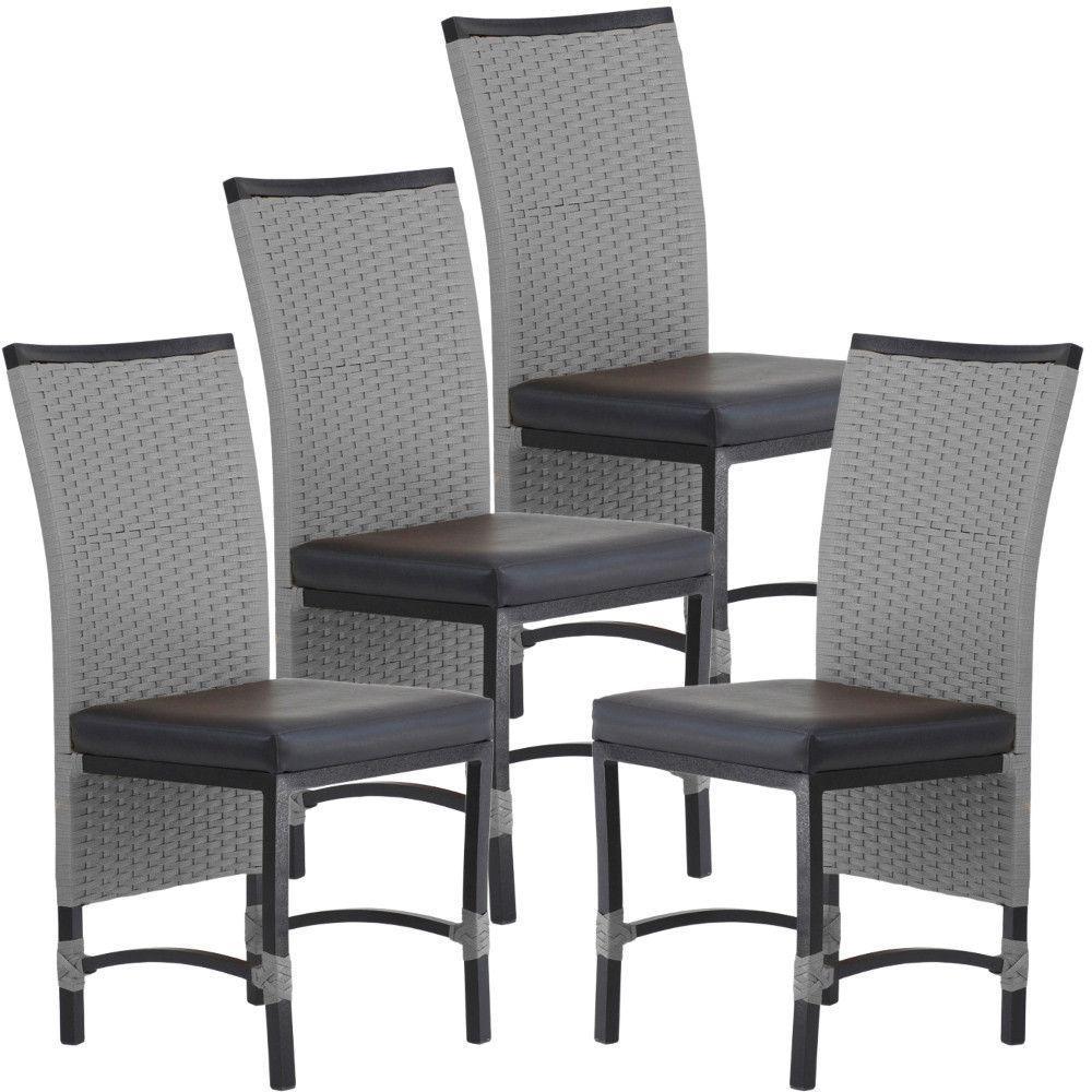 4 Cadeira Corda Náutica Saia Longa Cozinha área Edícula Prata - 1