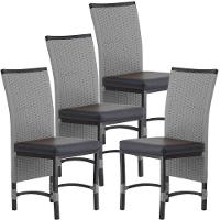 4 Cadeira Corda Náutica Saia Longa Cozinha área Edícula Prata - 1