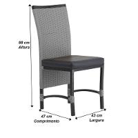 4 Cadeira Corda Náutica Saia Longa Cozinha área Edícula Prata - 3