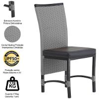 4 Cadeira Corda Náutica Saia Longa Cozinha área Edícula Prata