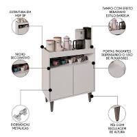 Balcão Aparador Buffet Cantinho Do Café 71cm Lice Z34 Branco - Mpozenato - 3