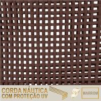 04 Cadeiras Floripa Alumínio Pintura Preta Trama Original Marrom - 5