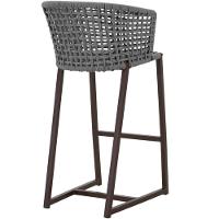 Banqueta Bali Em Alumínio E Corda Náutica Trama Original Prata - 2