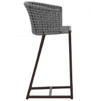 Banqueta Bali Em Alumínio E Corda Náutica Trama Original Prata - 3