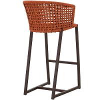 Banqueta Bali Em Alumínio E Corda Náutica Trama Original Terra Cota - 2