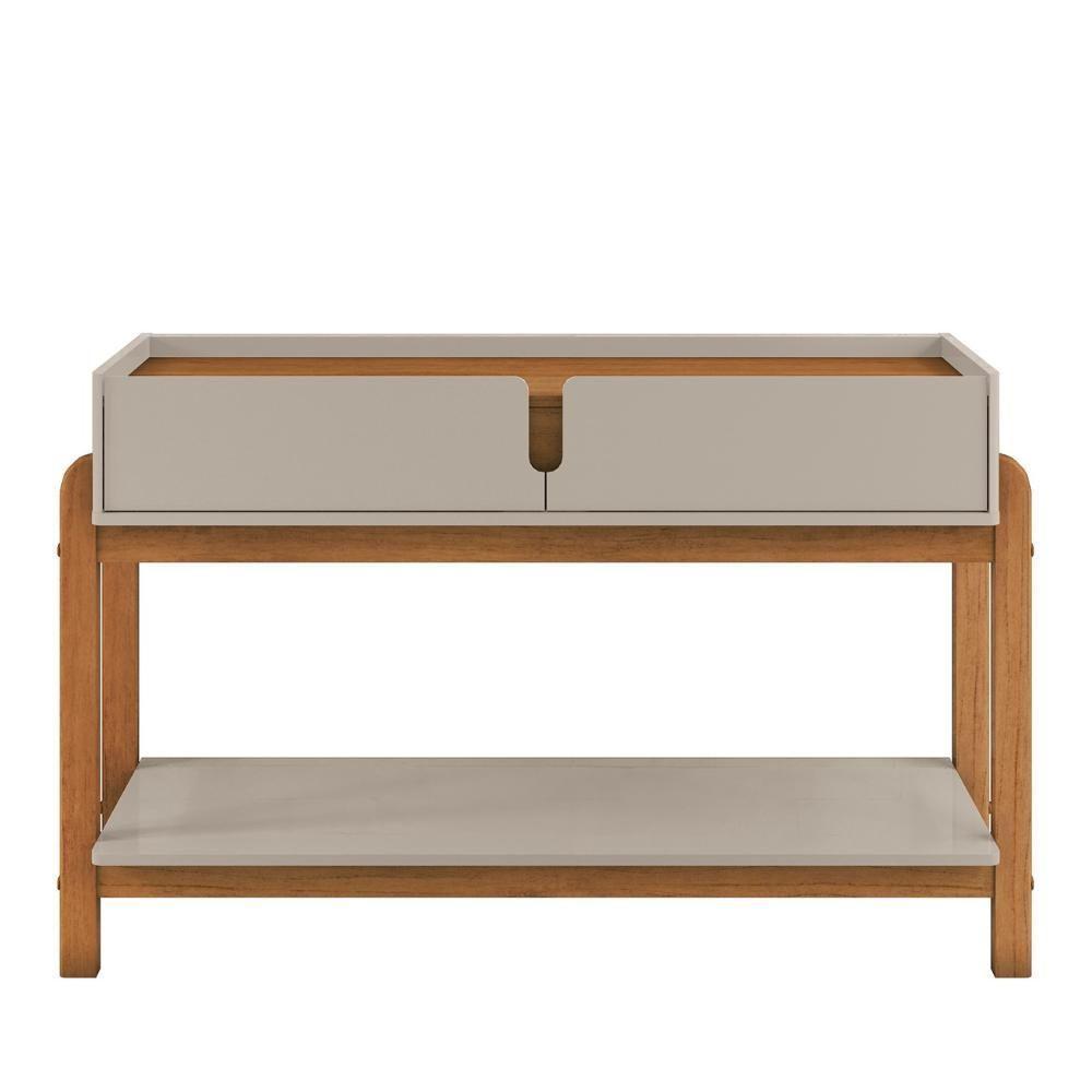 Aparador De Sala 2 Gavetas 130cm Nay C14 Off White-cedro - Mpozenato - 7