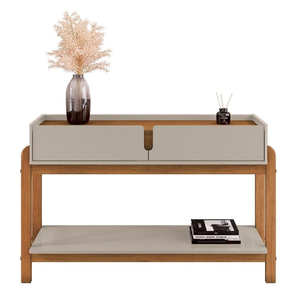 Aparador De Sala 2 Gavetas 130cm Nay C14 Off White-cedro - Mpozenato - 8