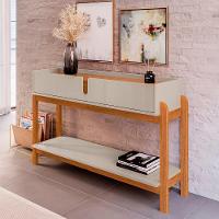 Aparador De Sala 2 Gavetas 130cm Nay C14 Off White-cedro - Mpozenato - 2