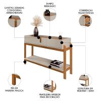 Aparador De Sala 2 Gavetas 130cm Nay C14 Off White-cedro - Mpozenato - 3