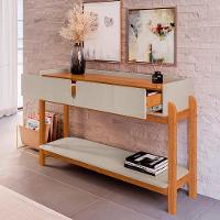 Aparador De Sala 2 Gavetas 130cm Nay C14 Off White-cedro - Mpozenato - 6