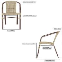 04 Cadeiras Floripa Alumínio Pintura Marrom Trama Original Rami - 2