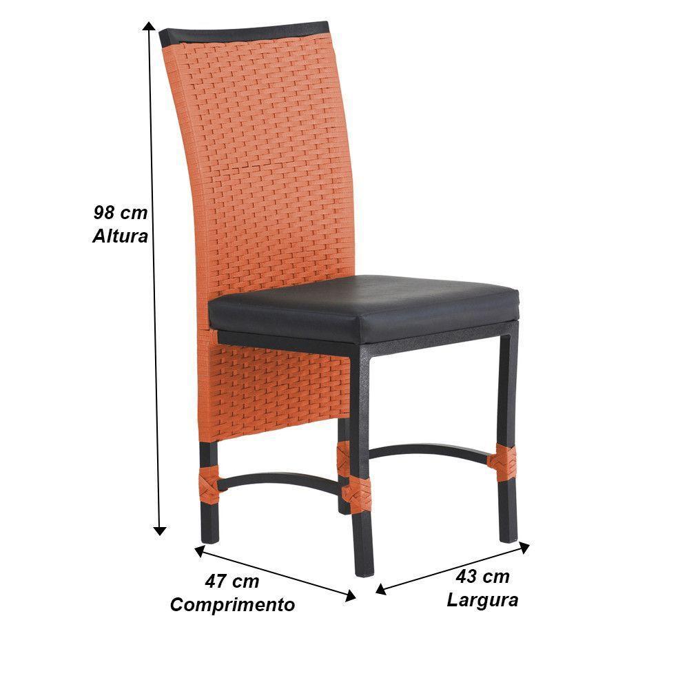2 Cadeira Corda Náutica Saia Longa Cozinha área Edícula Terra Cota - 5