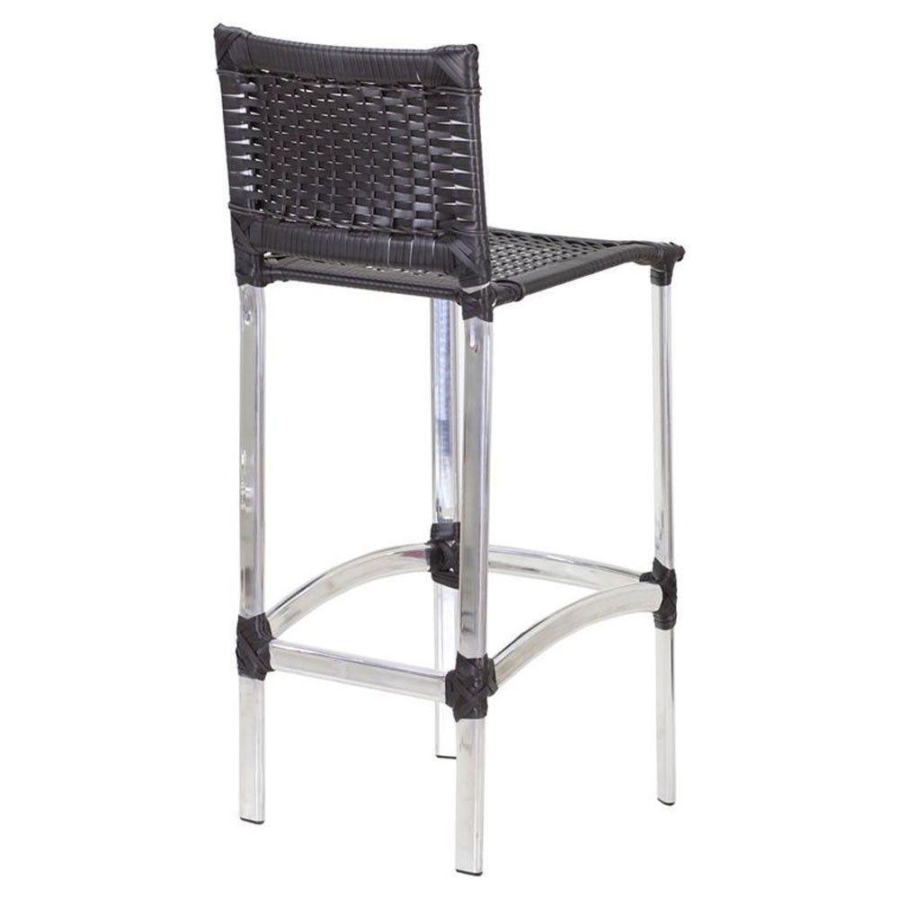 5 Banquetas Altas Madri Em Cozinha Alumínio Edícula área Preto - 4